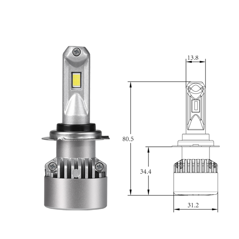 H7 LED 12SMD with fan highlight